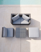 Modular grey rattan garden furniture