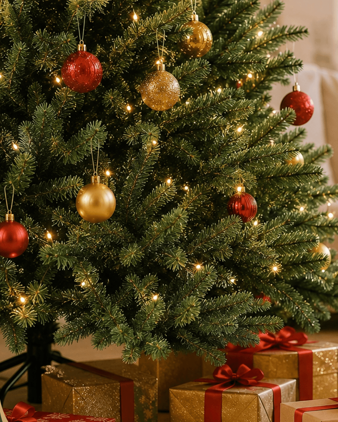 Close-up of a Brunswick Spruce Christmas tree with green PVC tips