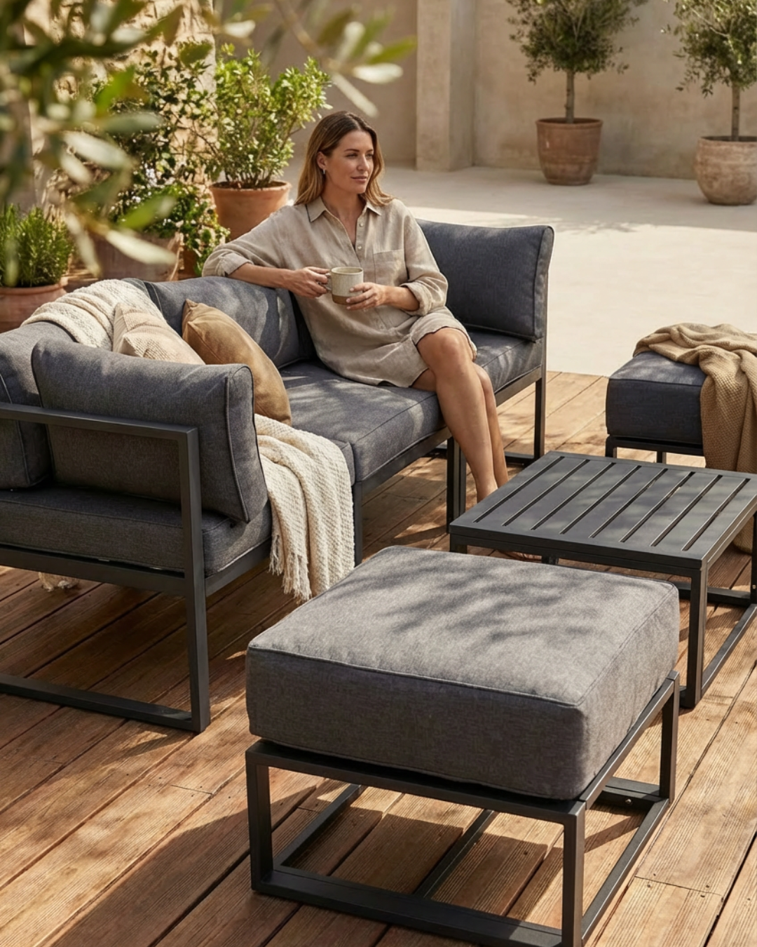 Garden Sofa Set on Patio