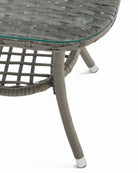 square 2 seater garden table set grey rattan