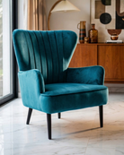 velvet teal armchair