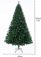 EVRE 7Ft Evergreen Artificial Christmas Tree dimensions in CM of height 220 and width 123