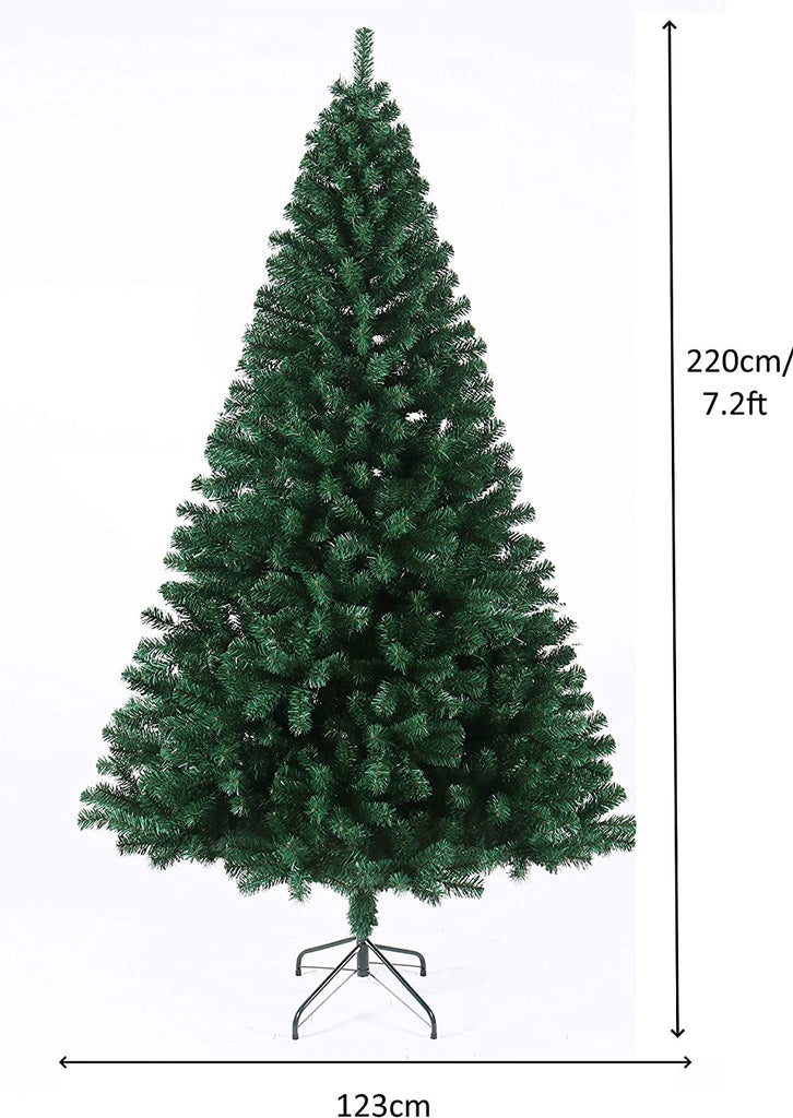 EVRE 7Ft Evergreen Artificial Christmas Tree dimensions in CM of height 220 and width 123