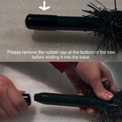 EVRE 8Ft Pine cone and Berries tree instructions showing to remove plastic shipping cap from stem