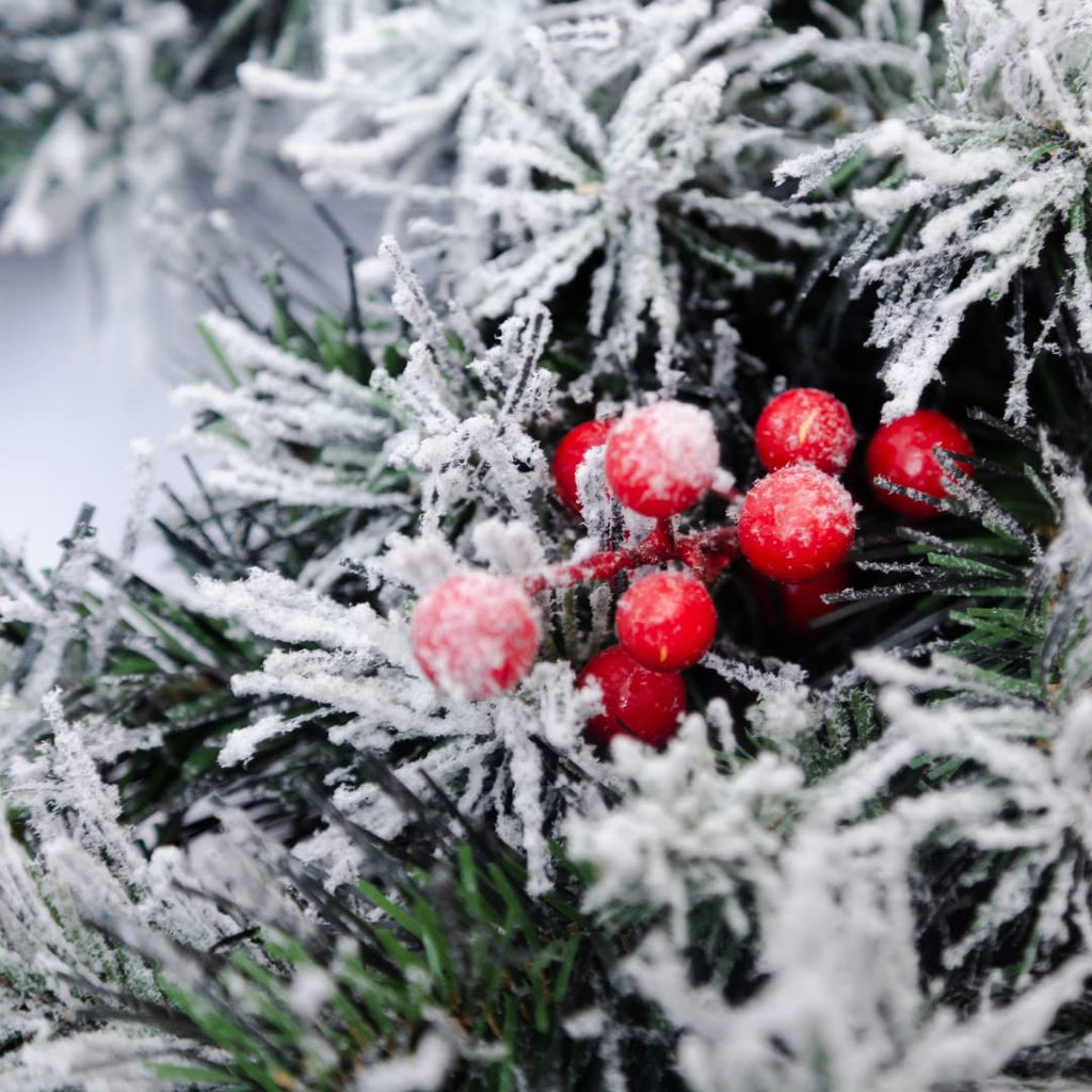EVRE 9Ft Christmas Garland close up of red berries