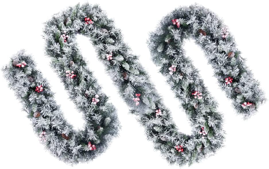 EVRE 9Ft Christmas Garland on white background