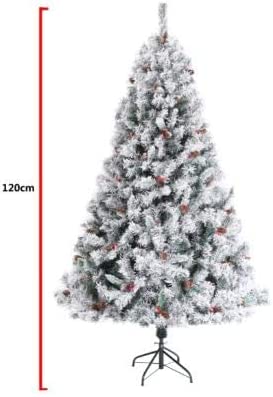 EVRE 5ft Snow Effect Pine and Berries Christmas Tree  dimensions in CM of height 120