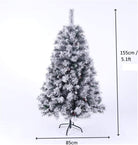 EVRE 5ft Snow Effect Pine and Berries Christmas Tree dimensions in CM of height 155 and width 85