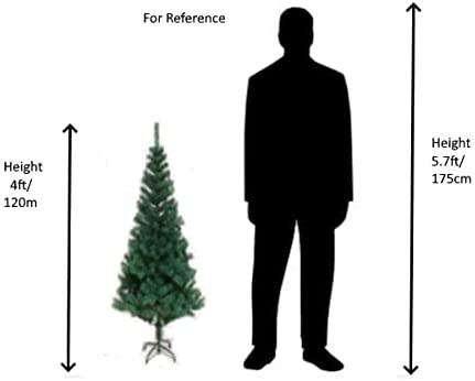 Evre Spruce 4Ft Christmas Tree on White Background showing height difference against person
