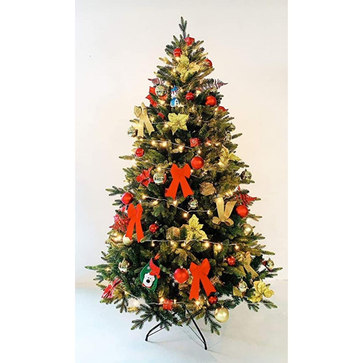Evre Spruce 7Ft Christmas Tree Decorated on White Background
