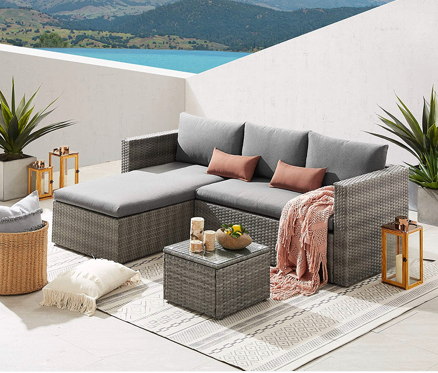 Evre Malibu Outdoor Sofa Set with Coffee Table in Grey Evre Limited